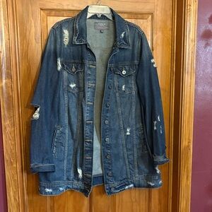 Torrid Distressed Denim Jacket - Blue